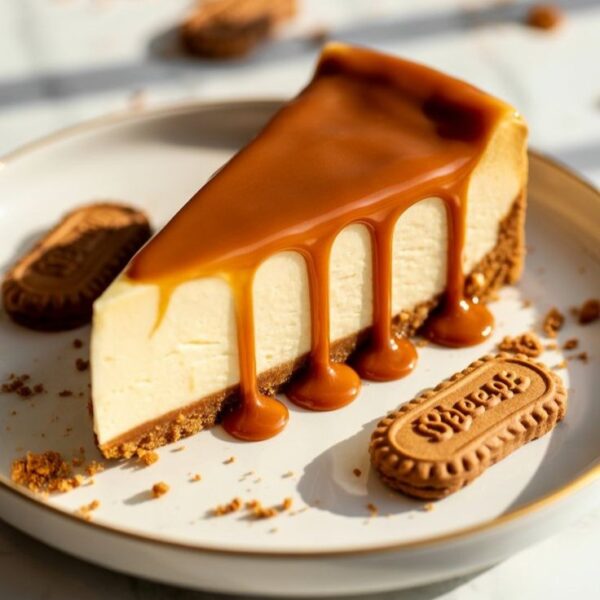 Biscoff Caramel Cheese Slice Cake