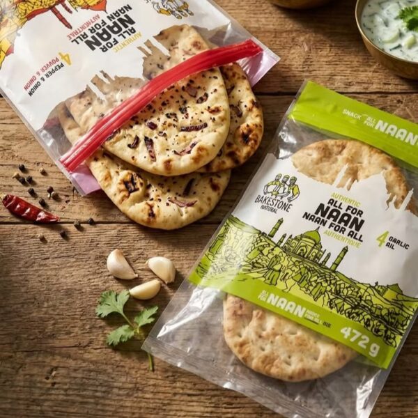 Bakestone Natural - Authentic Naan 4 Garlic 472g